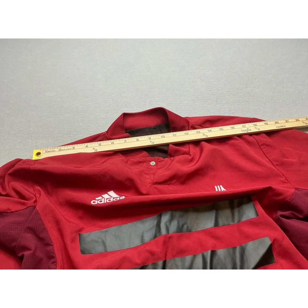 Adidas Vintage Pullover Training Top Red Grey Stripe Soccer Jersey Mens‎ Large